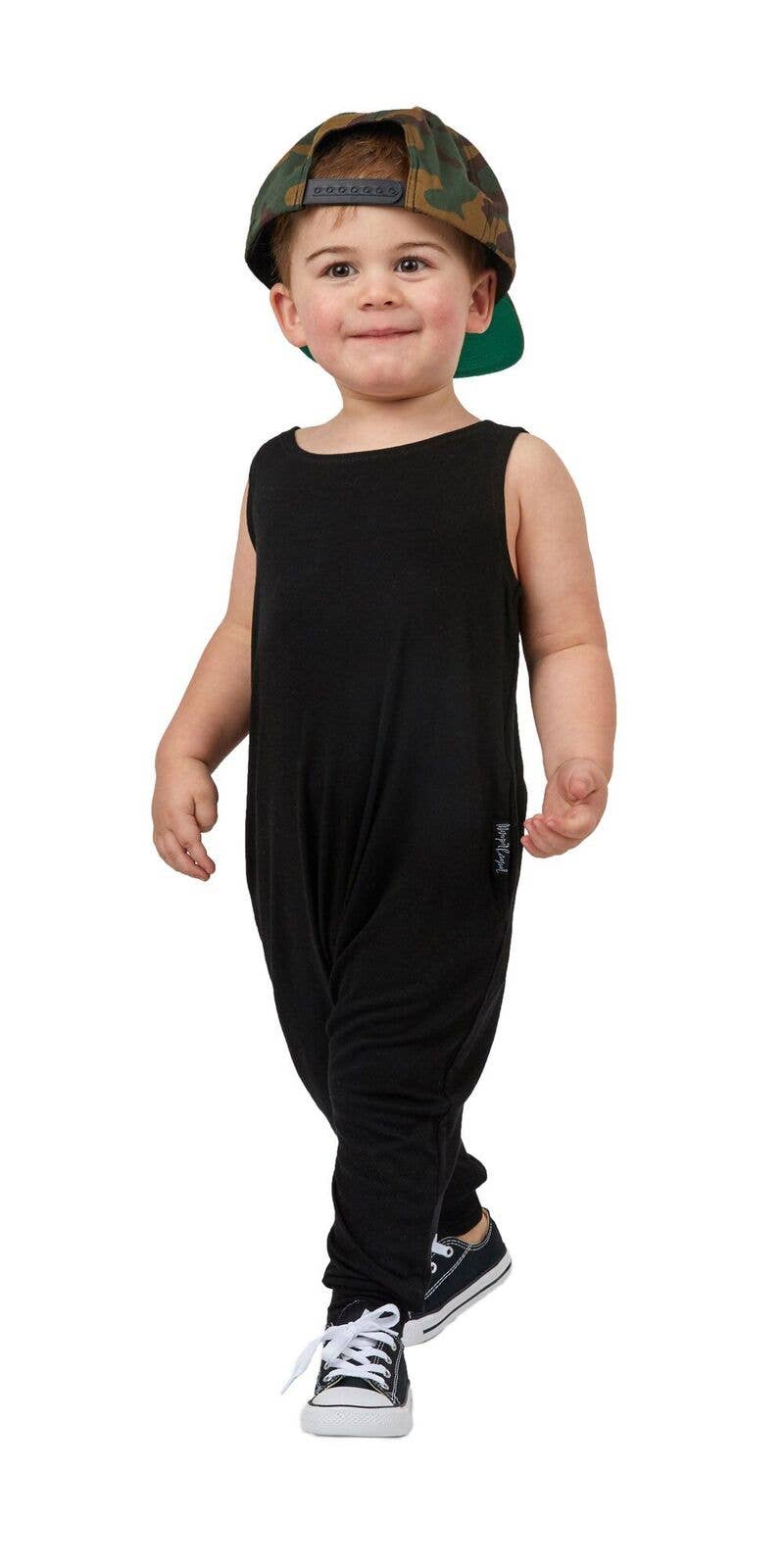 Momper Romper - Wholesale Jumpsuit - Baby - Black Mini Toddler Momper2