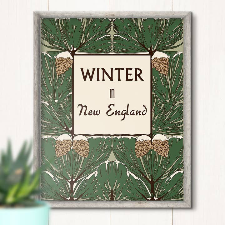 2.5'' x 3.5'' Winter in New England Pinecones Magnet for wholesale by Fridgedoor