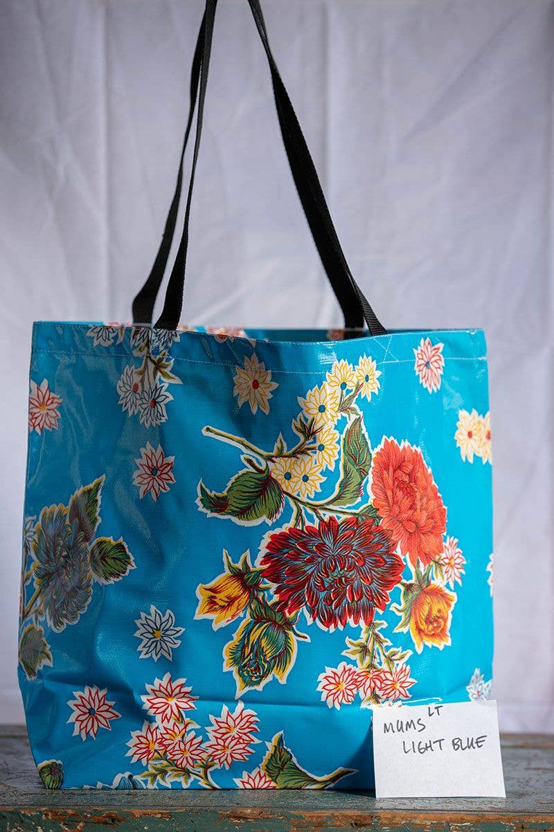 Oilcloth International - Wholesale Tote Bag - Women's - Blue Light Mums Large Tote1