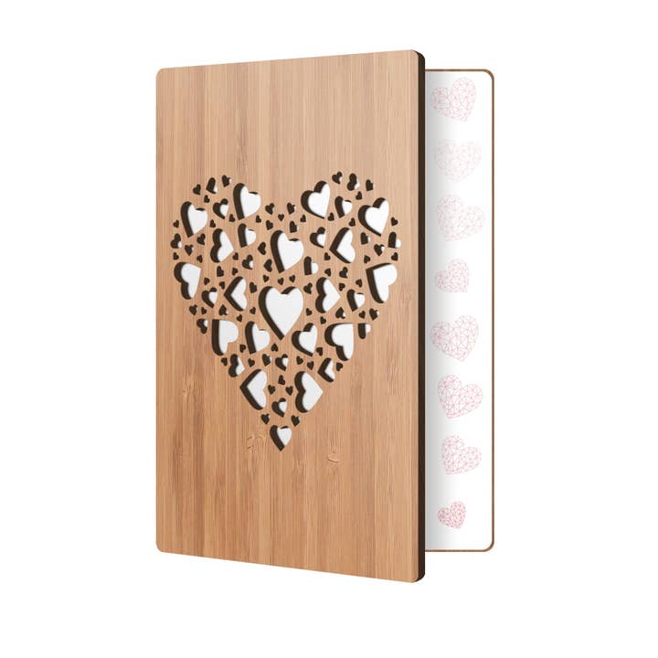 Cartões de Dia dos Namorados de Bambu Artesanais | Heart of Hearts por atacado de Heartspace Cards