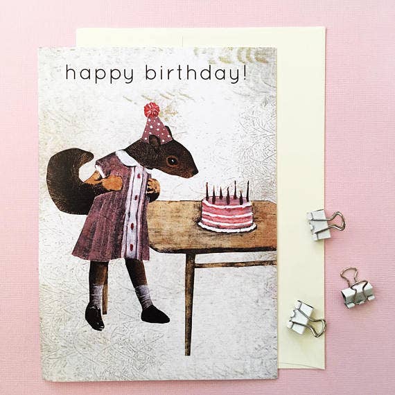 Pergamo Paper Goods - Wholesale Birthday Card - Squirrel Birthday Card