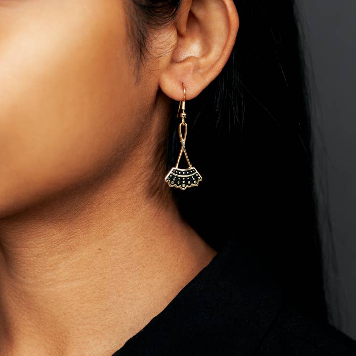Dissent Pins - Wholesale Dangle Earrings - Dissent Collar Drop Earrings - 24k Gold Plated