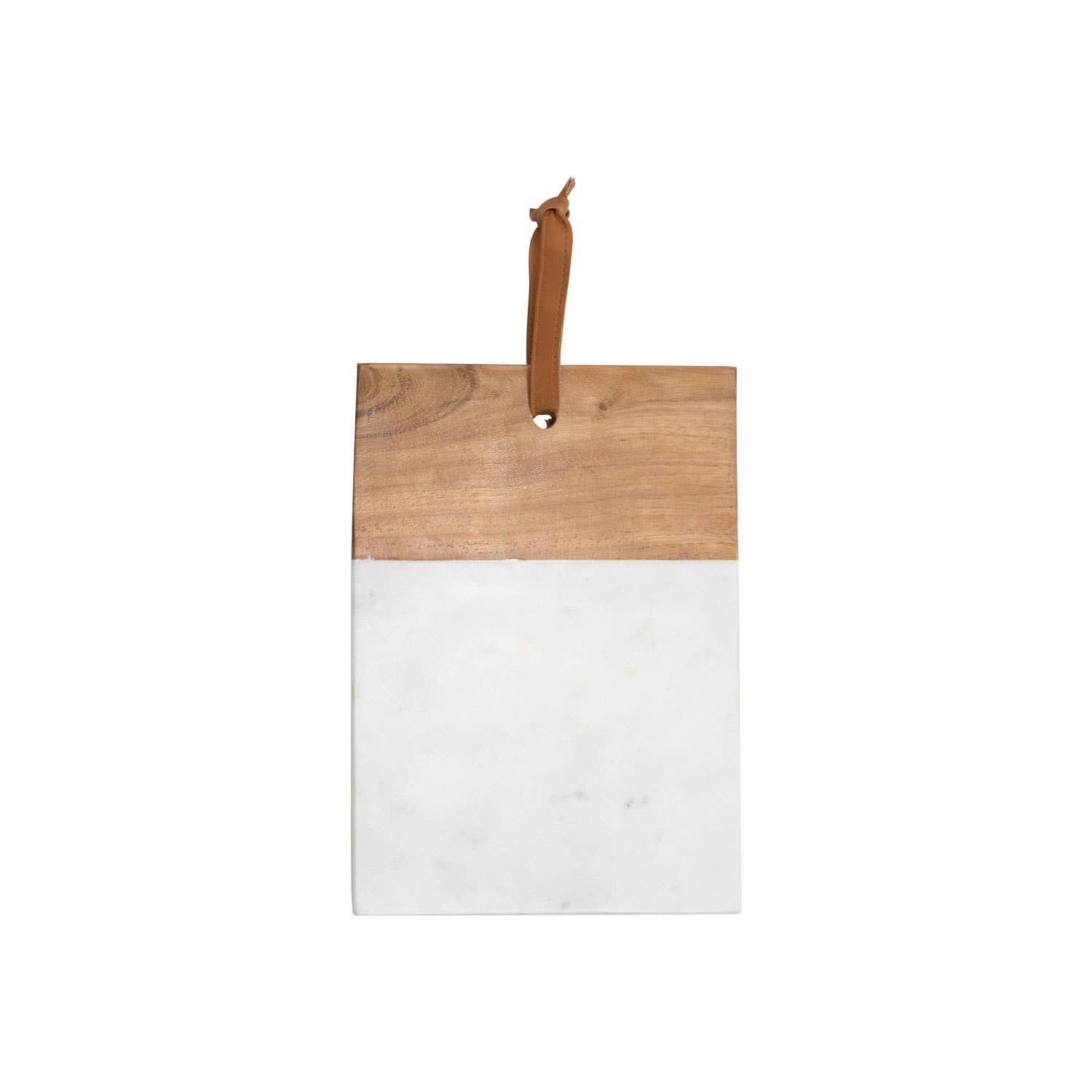 Foreside Home & Garden - Wholesale Cutting Board - White Small Square Marble and Wood Cutting Board1
