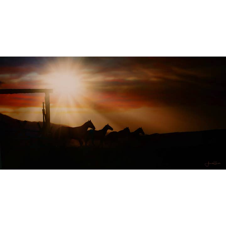 Caballo Sunset Canvas Print for wholesale by Amanda Smith Western Art, LLC