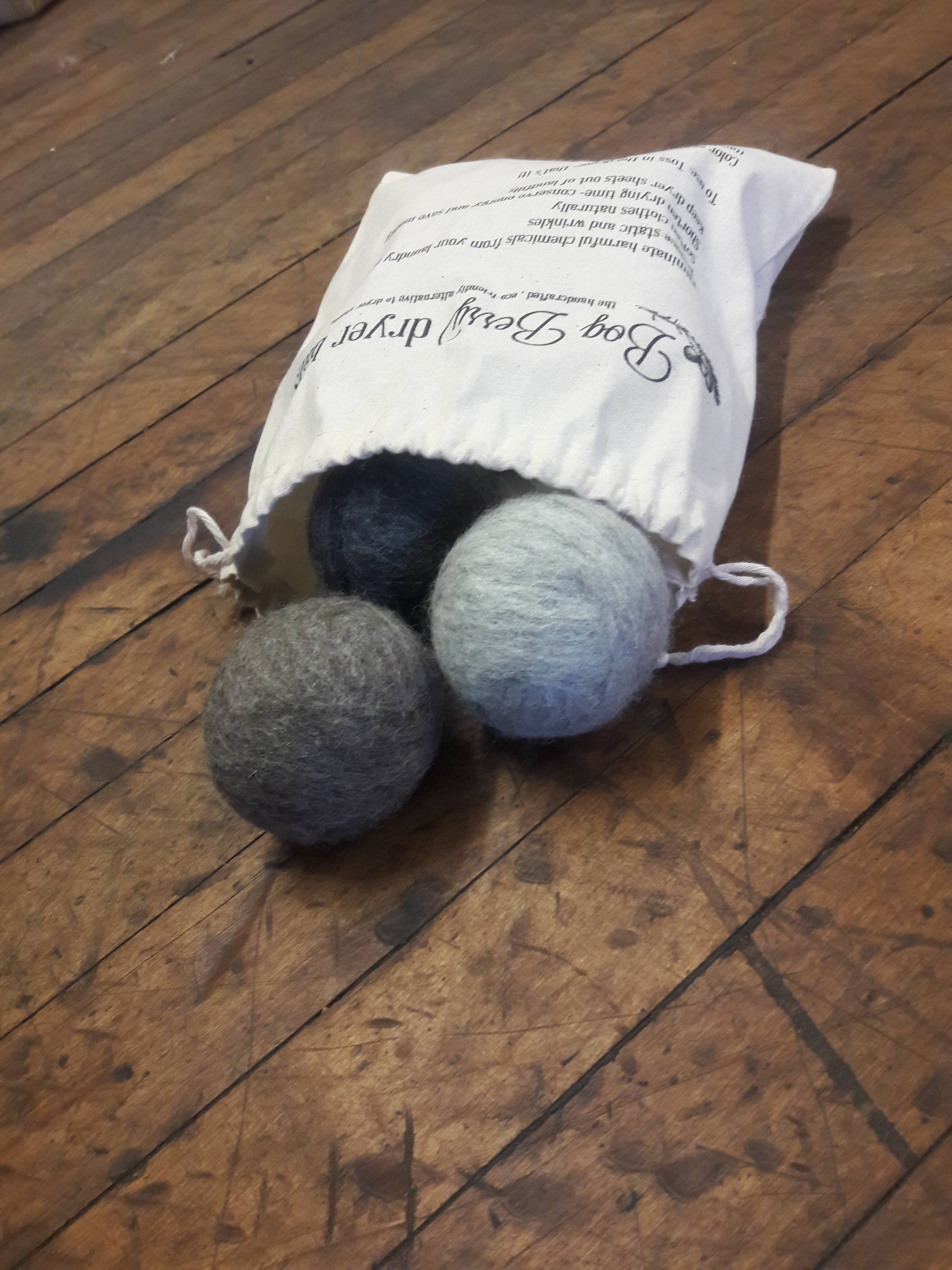 Bog Berry Dryer Balls - Wholesale Dryer Balls - Greys Assortment - set of 6 wool dryer balls zero waste5
