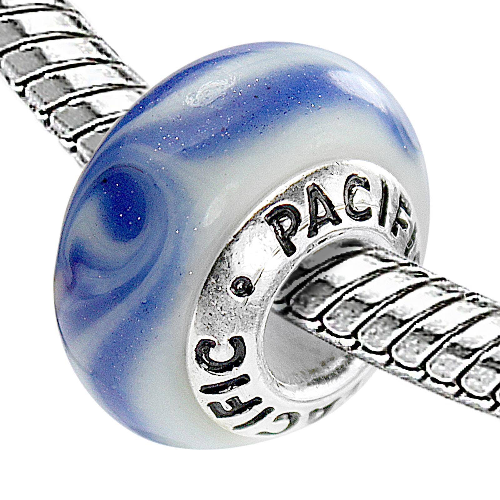 West Coast Jewelry - Wholesale Individual Charm/Pendant - Silver Murano Glass Bead - Paella1