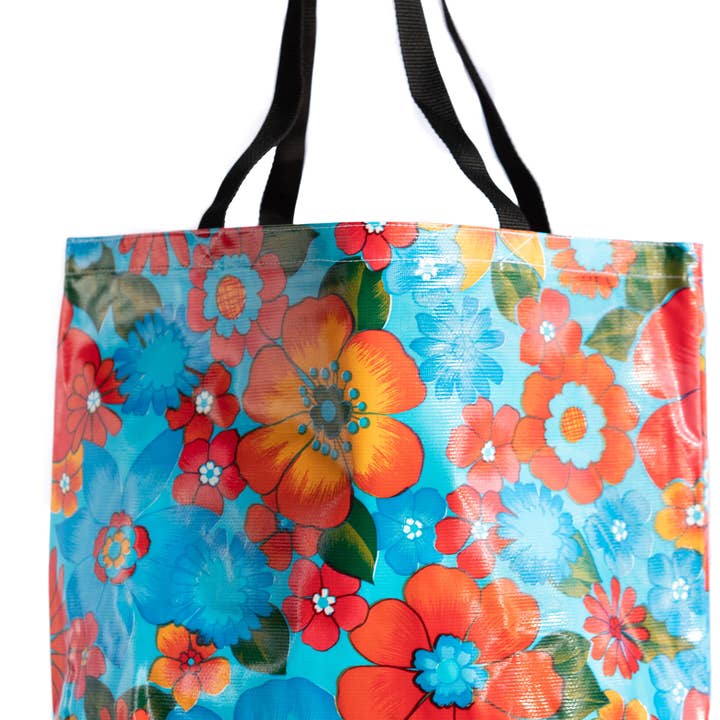 Lt. Blue London Large Tote for wholesale by Oilcloth International