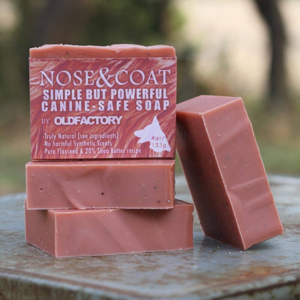 Old Factory Soap + Parousia Perfumes - Wholesale Pet Soap - Dog - Nose & Coat Natural Dog Soap 4oz Bar1