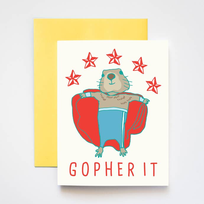 Gopher It! Encouragement Card for wholesale by ILOOTPAPERIE
