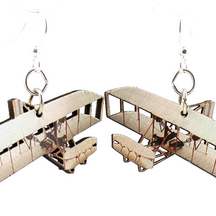 Wright Brothers Airplane Earrings for wholesale by Green Tree Jewelry