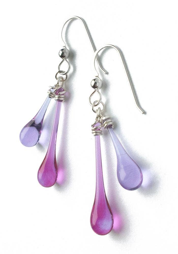 Sundrop Jewelry - Wholesale Dangle Earrings - Duet Colorful Glass Teardrop Earrings4