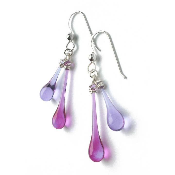 Sundrop Jewelry - Wholesale Dangle Earrings - Duet Colorful Glass Teardrop Earrings4