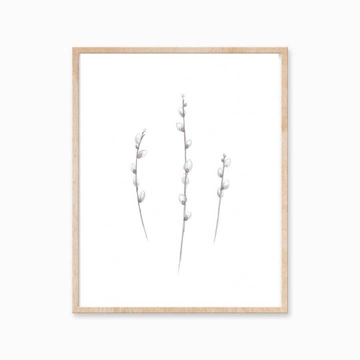 Pussy Willows Art Print 8X10 for wholesale by Katelyn Morse Art