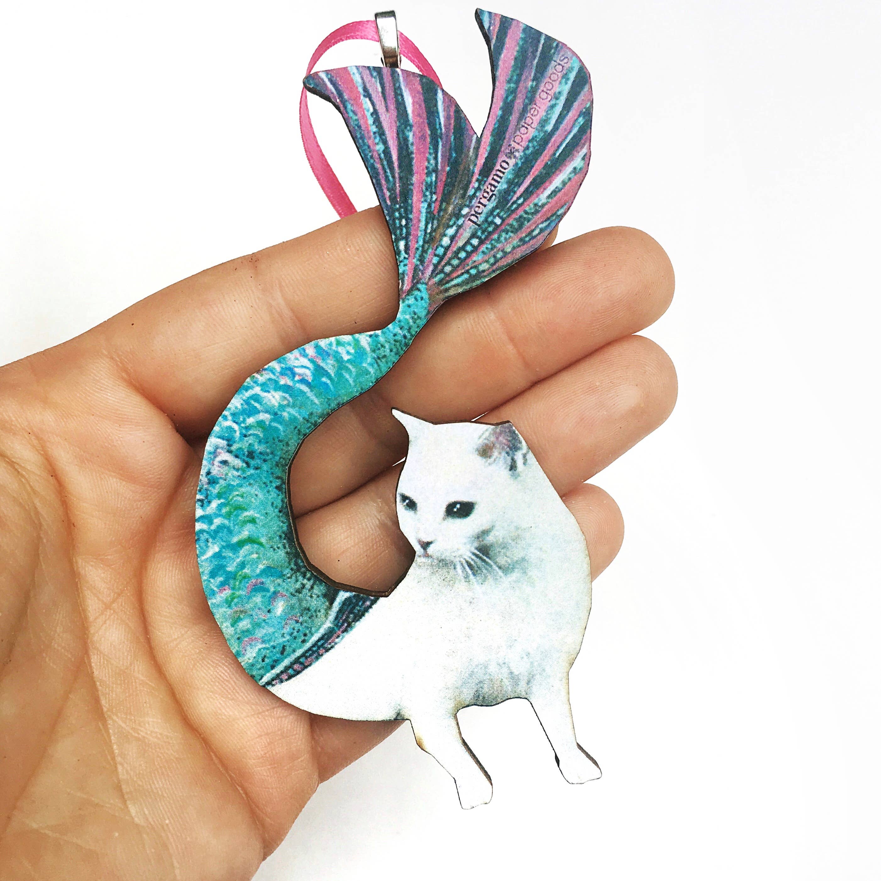 Pergamo Paper Goods – wholesale Ornament – Cat Mermaid Christmas Ornament3