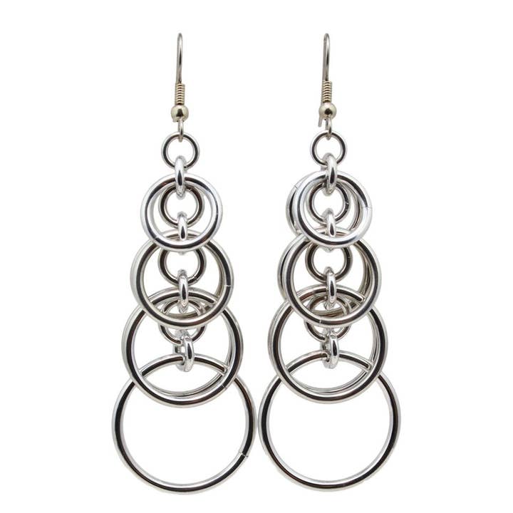 Graduated Shaggy Earrings - Silver Color for wholesale by Rebeca Mojica Jewelry