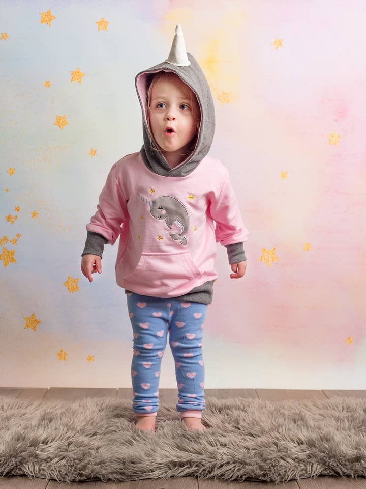 Narwhal Toddler and Kids 3D Hoodie for wholesale by Doodle Pants