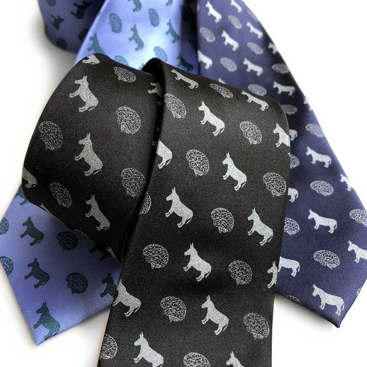 Smart Ass Necktie, Brain & Donkey Print Tie for wholesale by Cyberoptix Tie Lab
