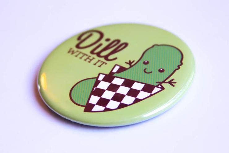 Tiny Bee Cards – Engroshandel Magnet – Dill Pickle Magnet, Pin eller Mirror - Dill med det1