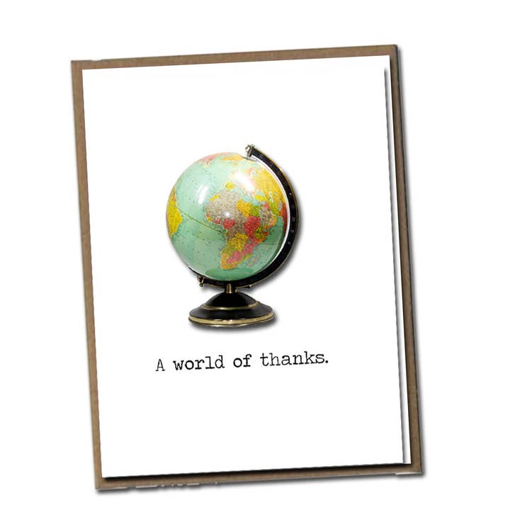 Un mondo di grazie! Grazie A2 Biglietto di auguri per la vendita all'ingrosso da parte di Fly Paper Products