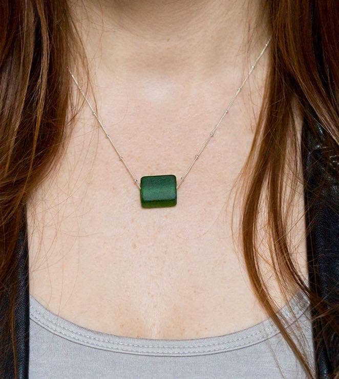 Smart Glass Recycled Jewelry - Wholesale Pendant/Charm Necklace - SIMPLE CUBE NECKLACE STERLING SILVER6