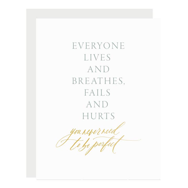 Never Need to Be Perfect Card for wholesale by Little Well Paper Co.