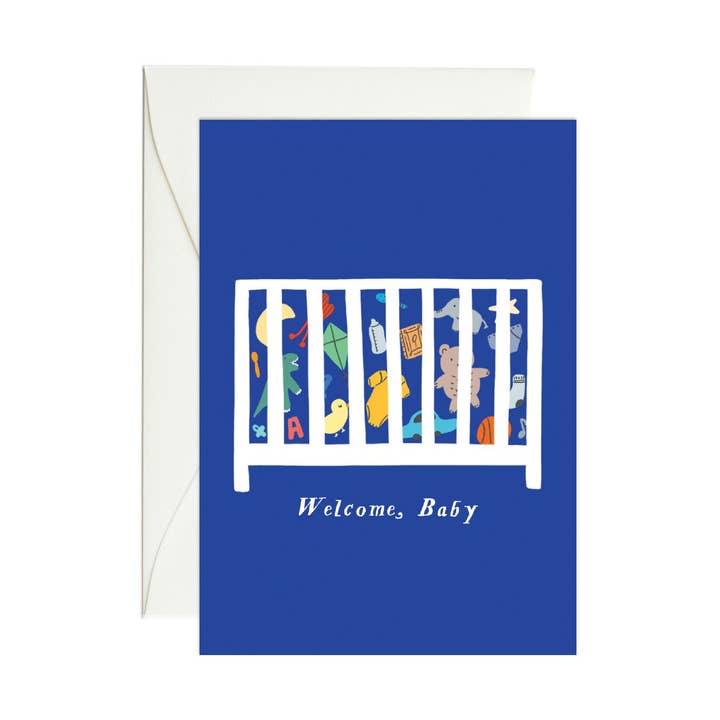 Paula & Waffle - Wholesale Baby Card - Toy Crib Baby Mini Enclosure Card0