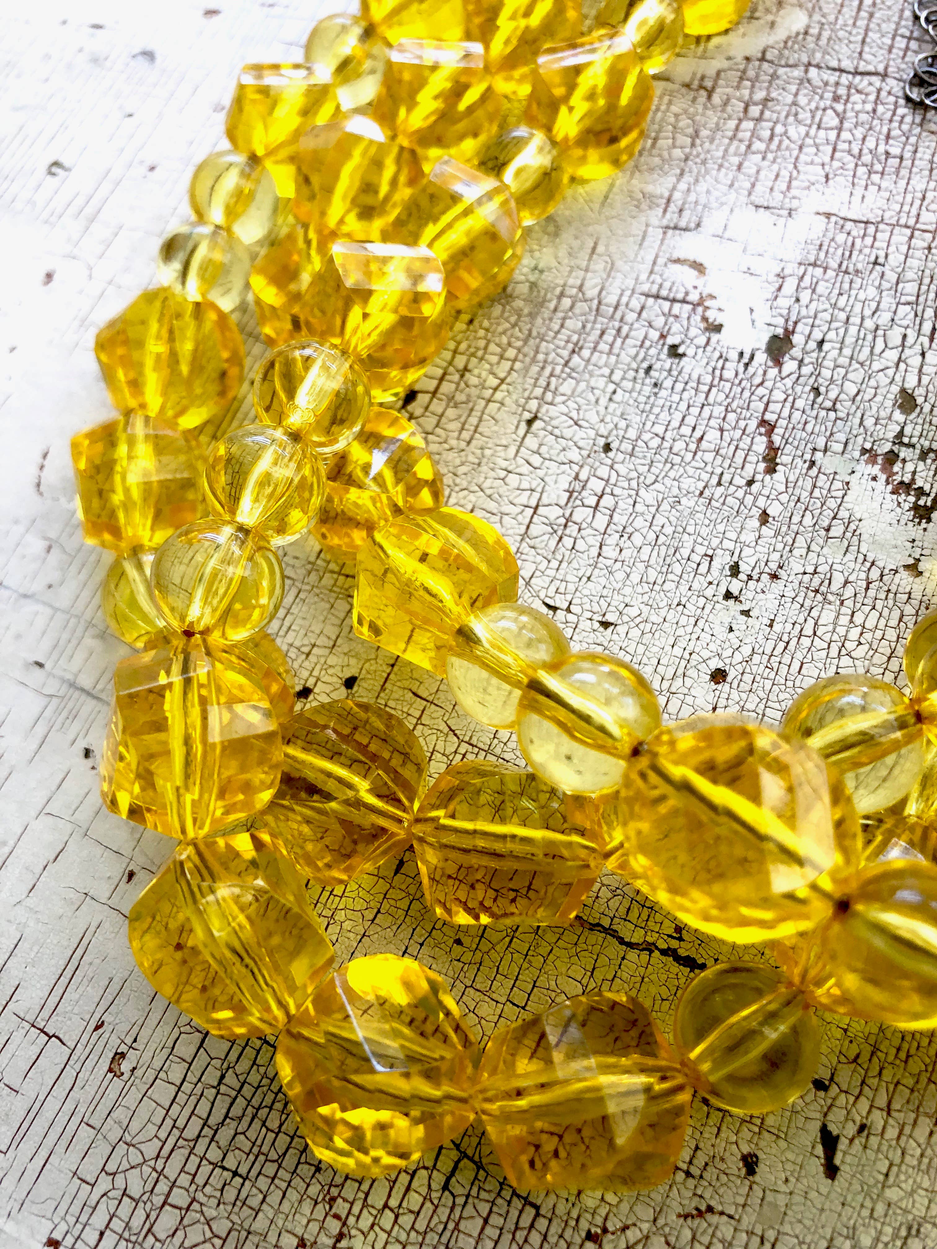 Leetie Lovendale - Wholesale Beaded/Pearl Necklace - Yellow Beaded Multi Strand Morgan Necklace6