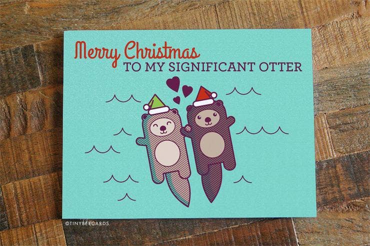 Tiny Bee Cards - Vente Cartes de Noël - Carte Merry Christmas to my Ssignifiant Loutre1