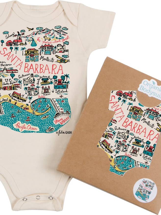 Santa Barbara Boutique Map Art Infant & Toddler for wholesale by Morado Designs