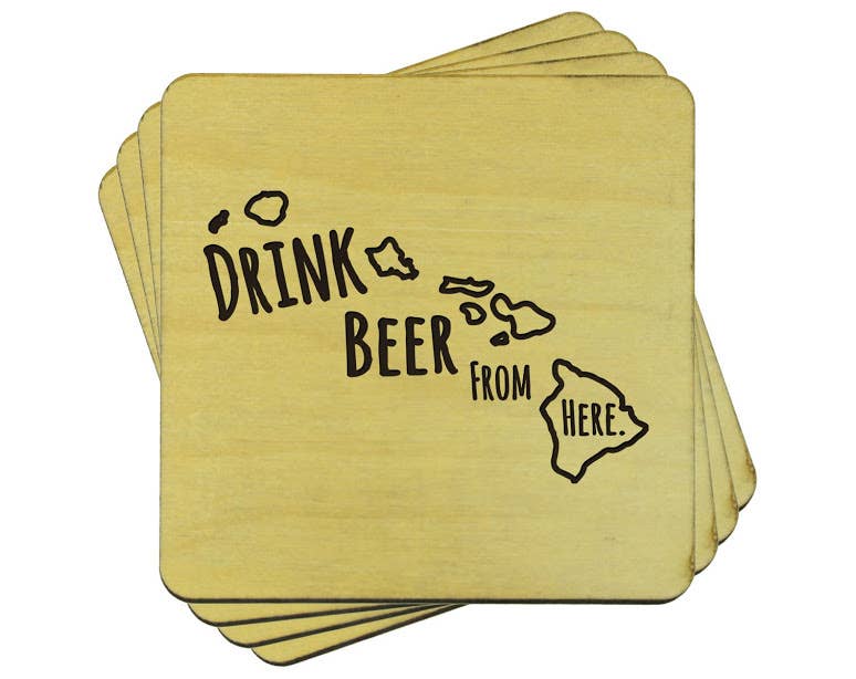 Torched Products - Wholesale Coasters - Drink Beer From Here Coasters | Set of 4 Beer Coasters16