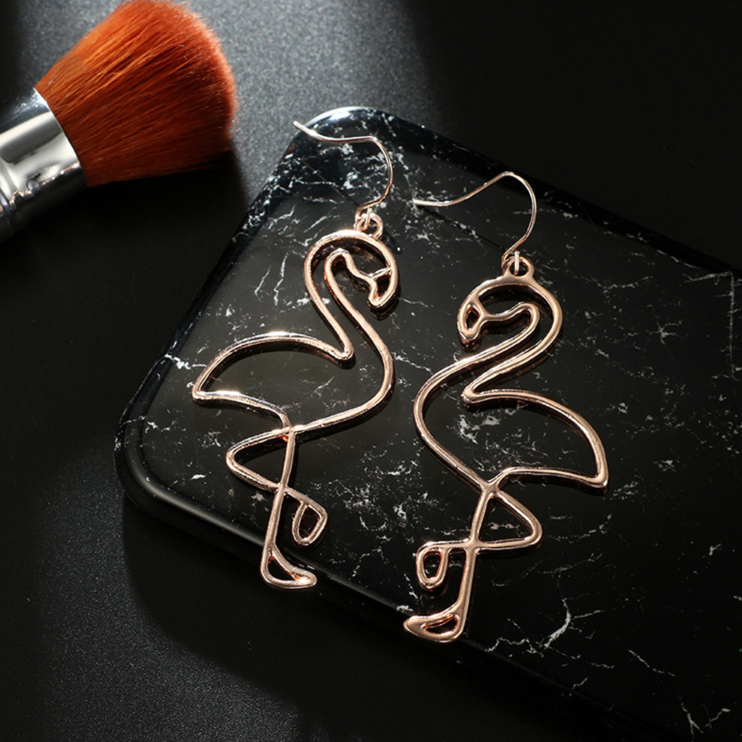 The Sleepy Cottage - Wholesale Dangle Earrings - Rose Gold Flamingo Earrings3