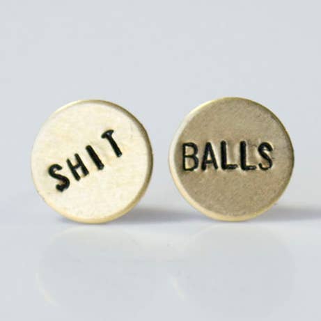 Boucles d'oreilles Shit Balls pour la vente par Grey Theory Mill