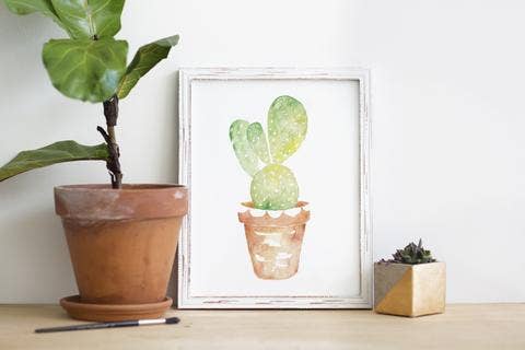 Lilac Paperie - Wholesale Art Print - 8” x 10” Scalloped Cactus Watercolor Print1