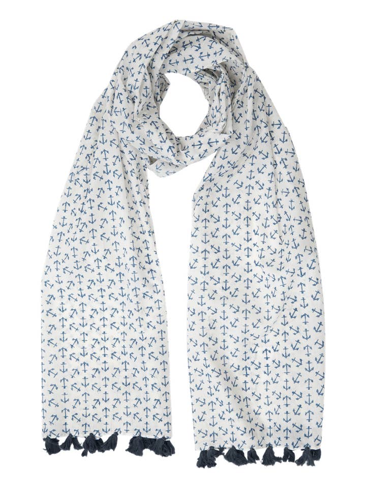 Bufanda azul ancla para venta al por mayor de Passion Lilie