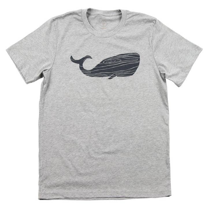 Wood Grain Whale USA Tee for wholesale by Cinder + Salt