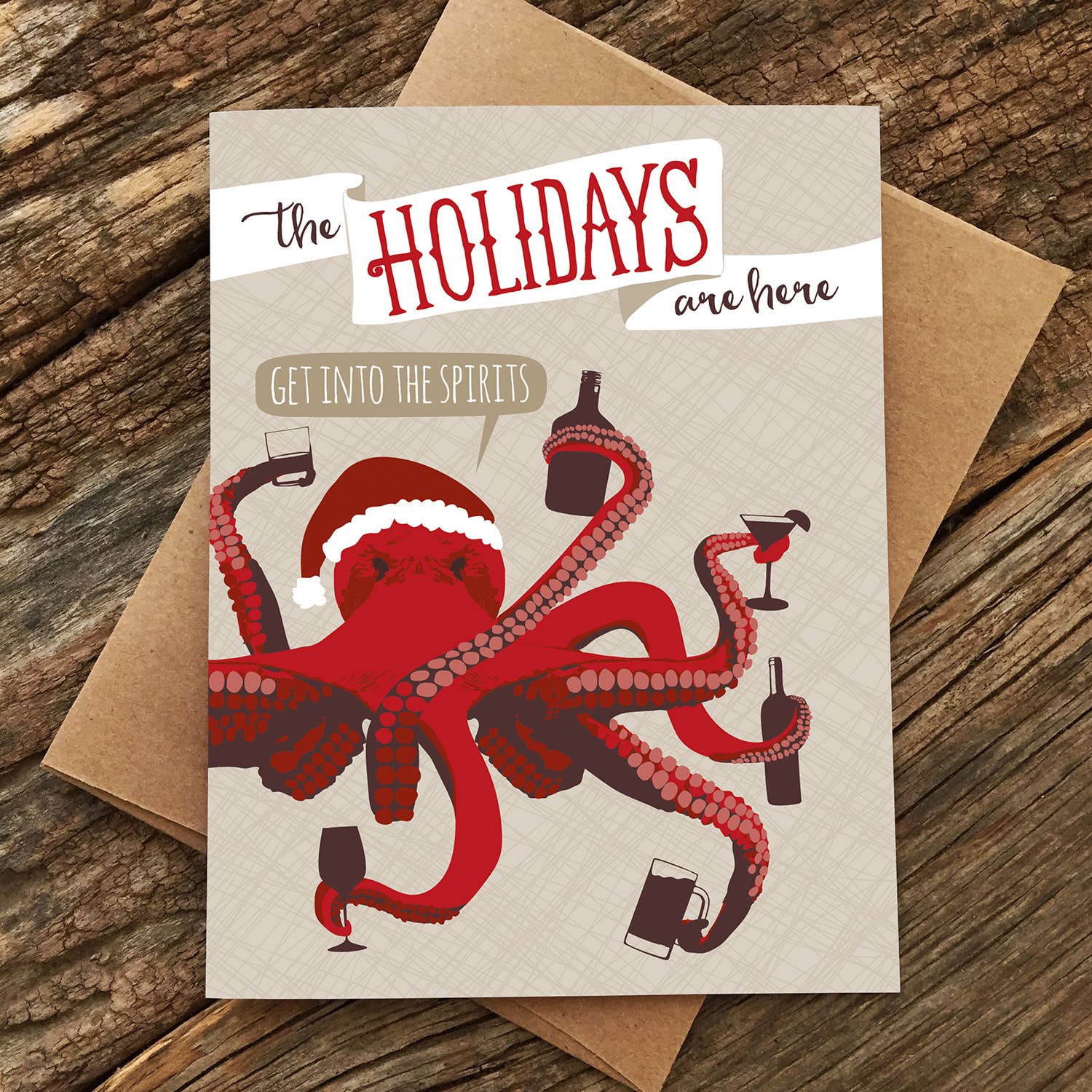 Modern Printed Matter - Venta al por mayor Tarjetas de Navidad - Consigue la Tarjeta Octopus de Espíritus1
