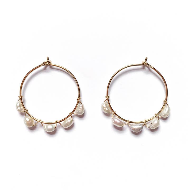 Hammered Gemstone Hoops for wholesale by Goldeluxe Jewelry