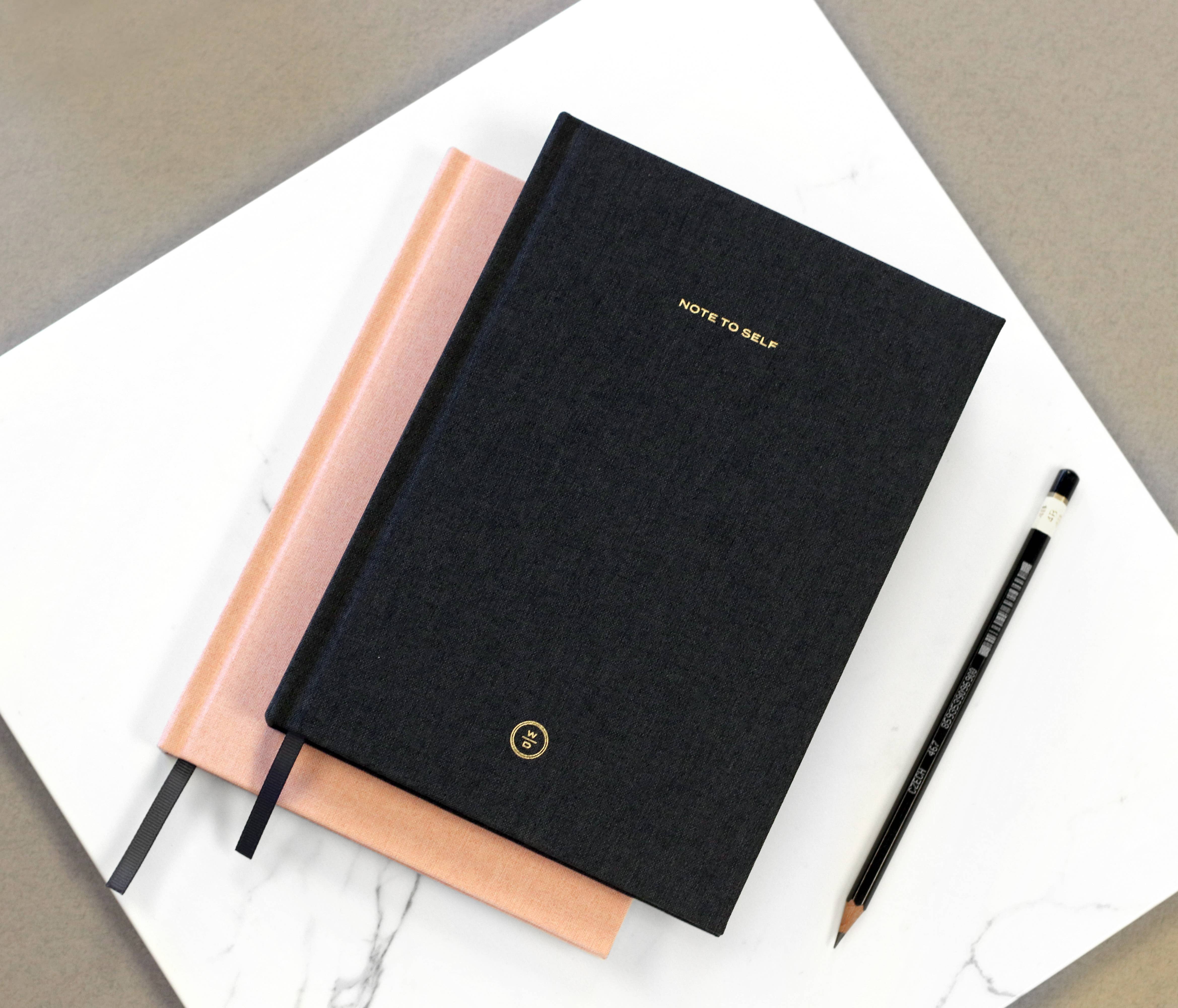 Wit & Delight - Wholesale Journal/Diary - Pink Linen Note to Self Journal5