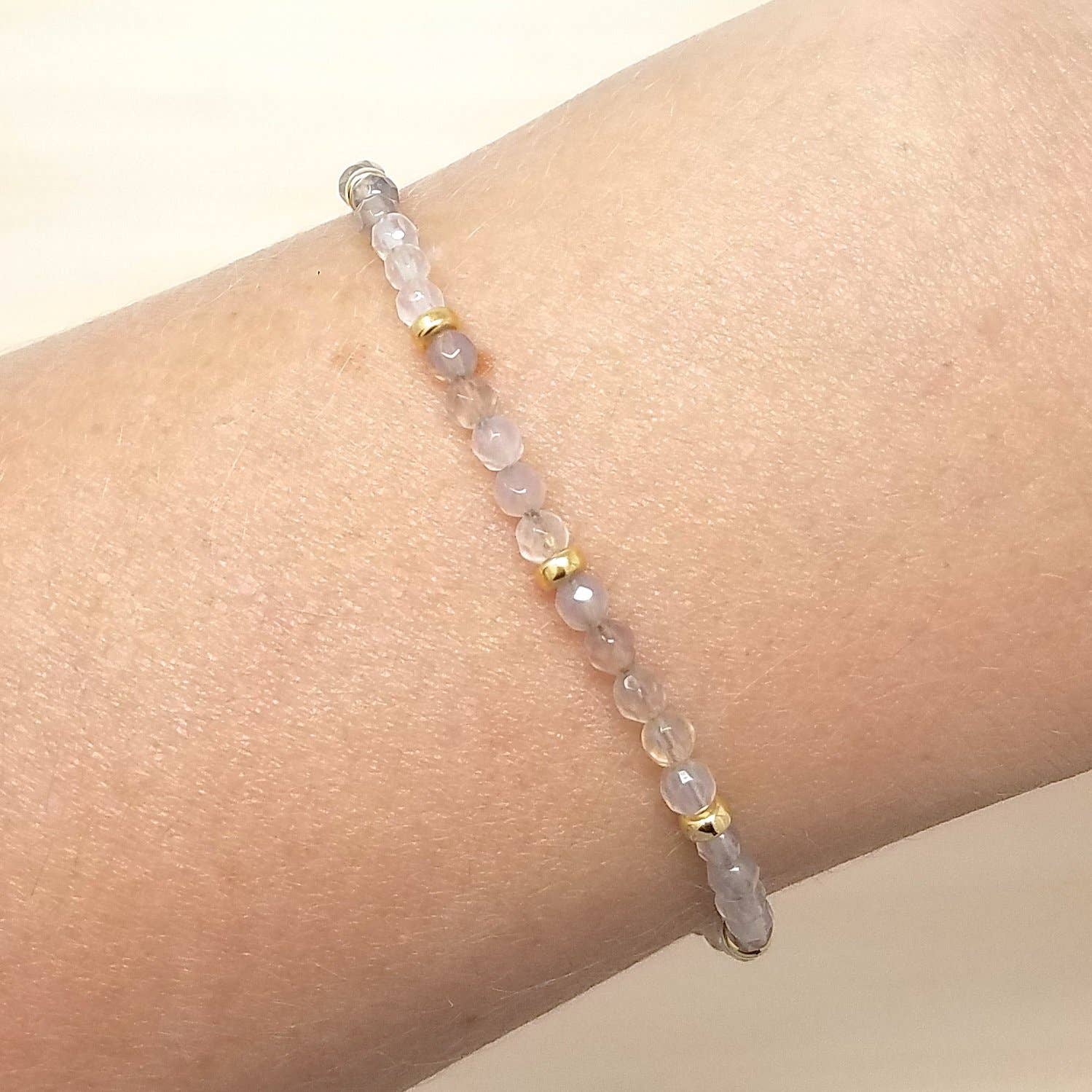 MissElenious Jewelry - Wholesale Beaded Bracelet - Gray Agate Beaded Bracelet0