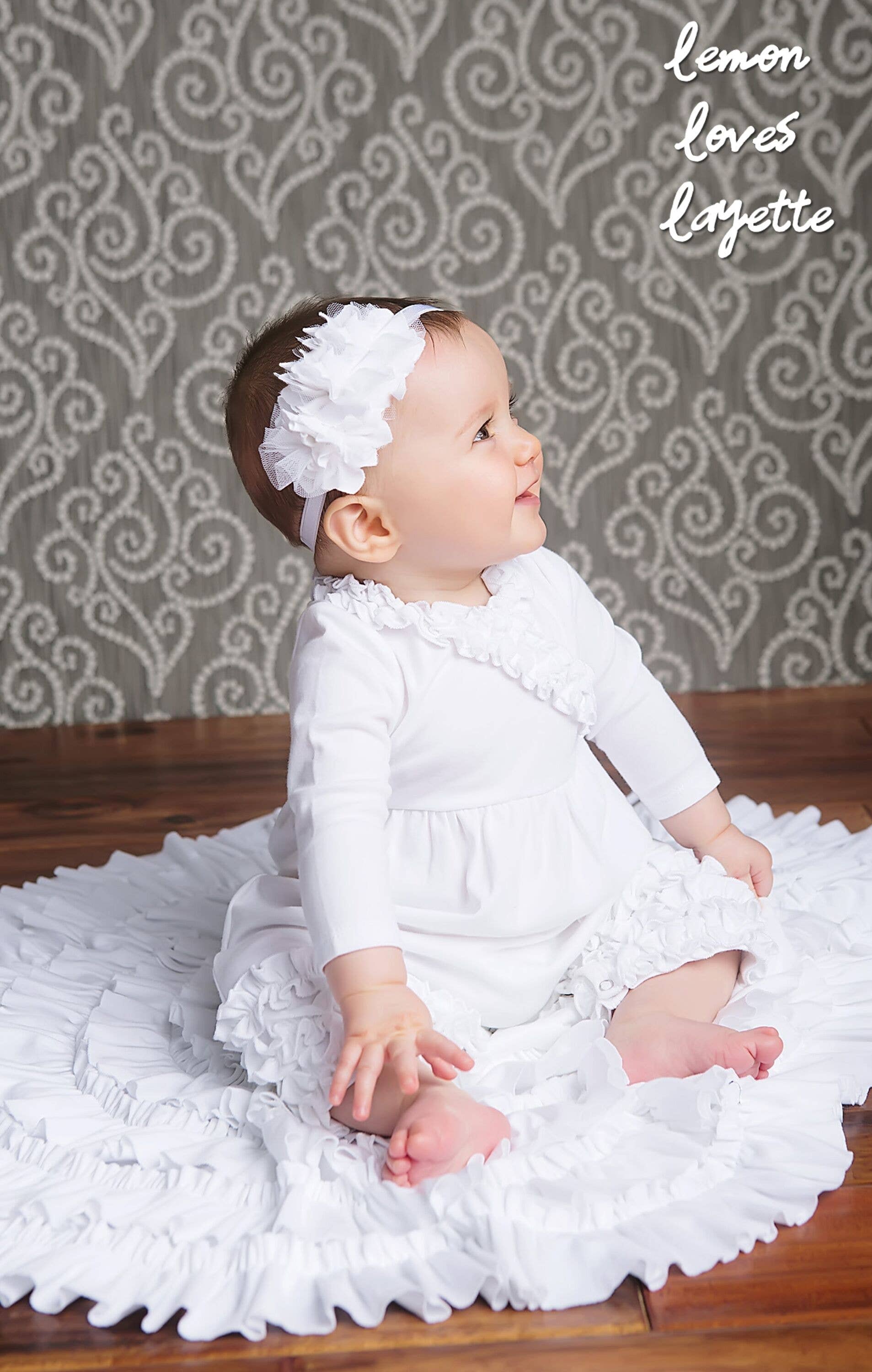 Lemon Loves Lime - Wholesale Jumpsuit - Baby - LAYETTE BASIC-White Olivia Romper2