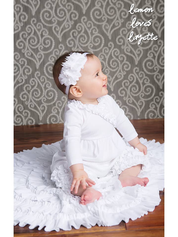 Lemon Loves Lime - Wholesale Jumpsuit - Baby - LAYETTE BASIC-White Olivia Romper2