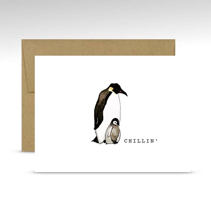 Karte „A Case Of Imperator Pinguin 'Chillin' — Weiß für den Großhandel von Wee Wild Ones