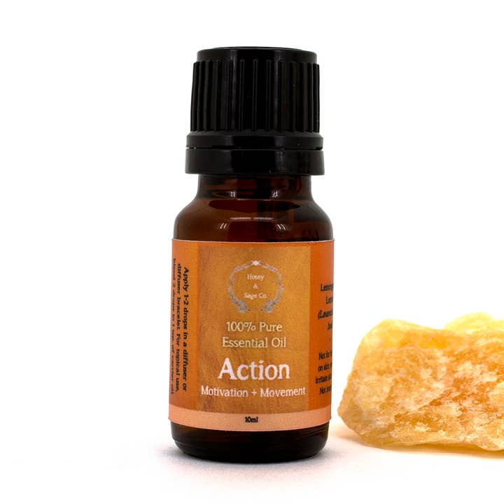 Action: Chakra Aromatherapy Essential Oil for wholesale by Honey & Sage Co