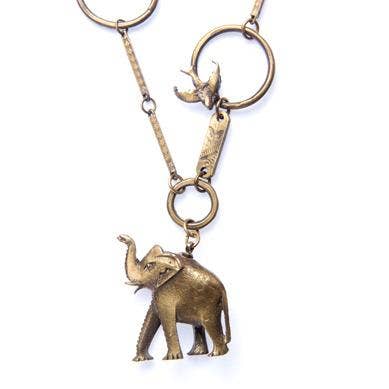 Elefant och fågel cirkel halsband för wholesale av Alkemie Jewelry