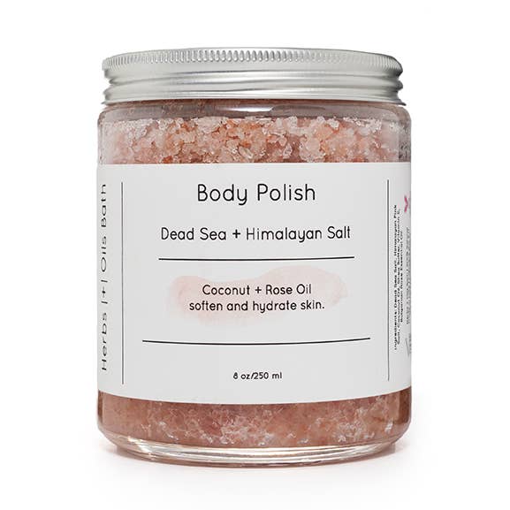 Rose + Palmarosa Body Polish for wholesale by Herbs + Oils Bath