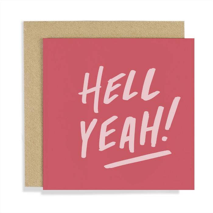 Hell Yeah Type Card for wholesale by Old English Company