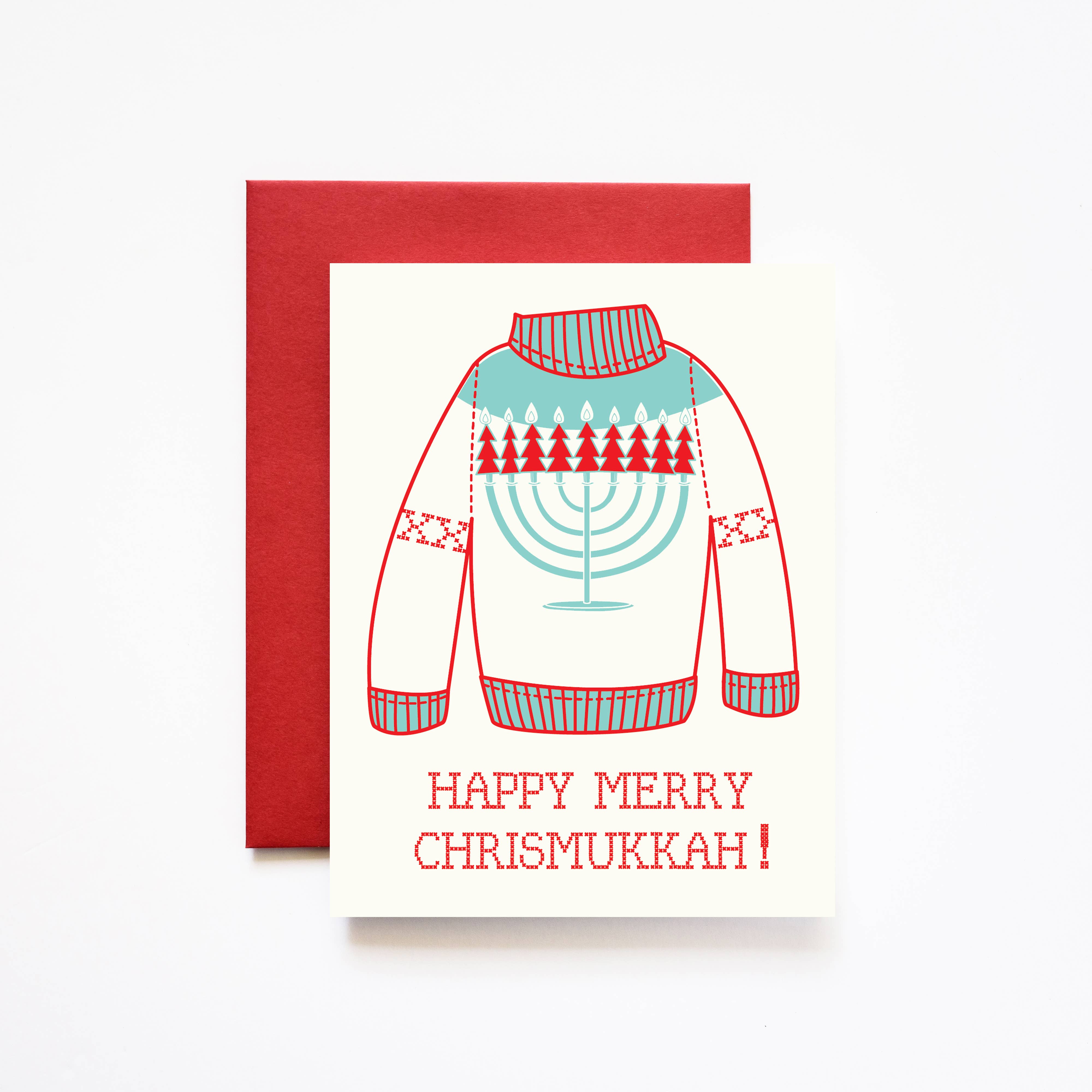 ILOOTPAPERIE - Wholesale Christmas Card - Merry Chrismukkah Christmas and Hanukkah Greeting Card V2