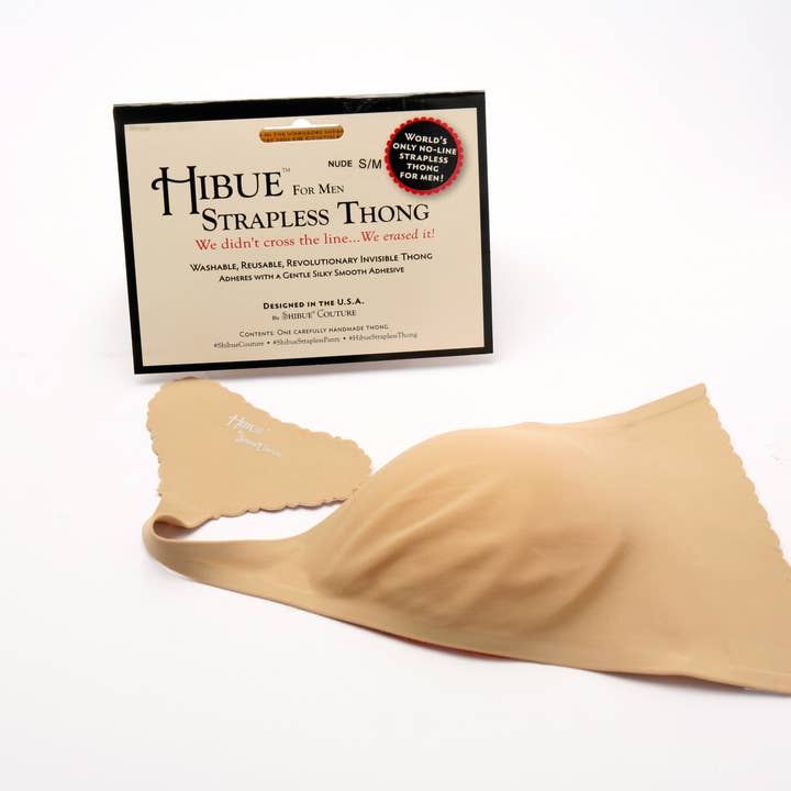 Strapless Thongs for Men HIBUE ~ Nude, Mocha, Black for wholesale by Shibue Couture
