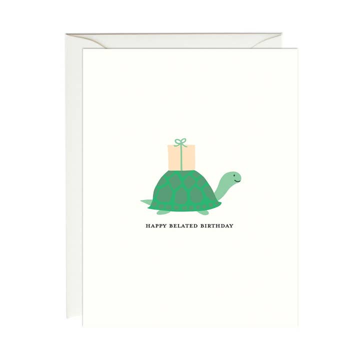Paula & Waffle - Wholesale Birthday Card - Belated Birthday Turtle Card0