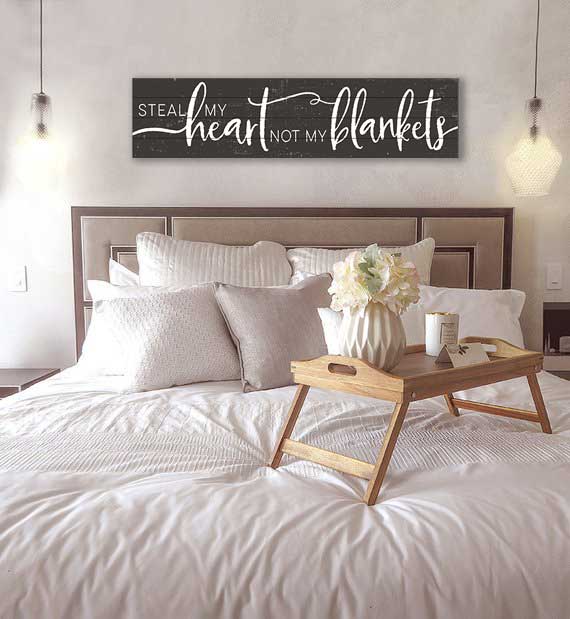 Kindred Hearts - Wholesale Sign - 40x10 Steal My Heart Not Blankets Slatted Sign1